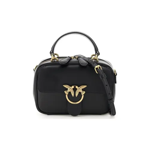 PINKO Коровья кожа Swallow Сумка Camera Сумка Сумка через плечо Сумка Мини Унисекс Чисто черный Черный золотой