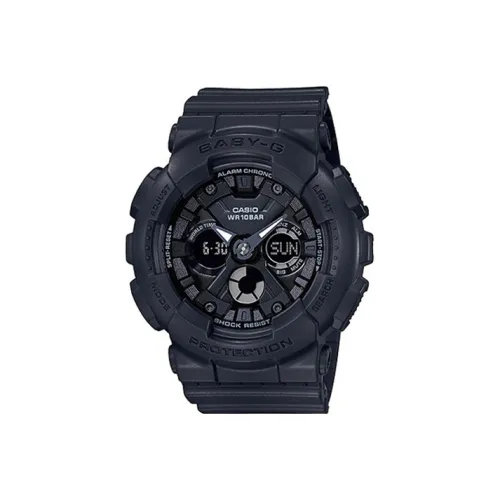 Casio Baby G Кварцевый механизм Смольный ремешок Часы Женские часы Черный циферблат