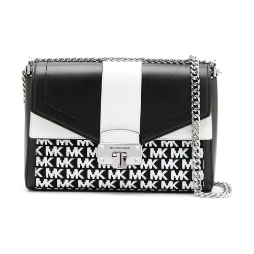 MICHAEL KORS Kinsley Кожа Сумка через плечо Женская Черный Белый Многоцветный