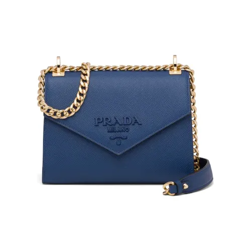 PRADA Saffiano кожа сумка через плечо женская синяя