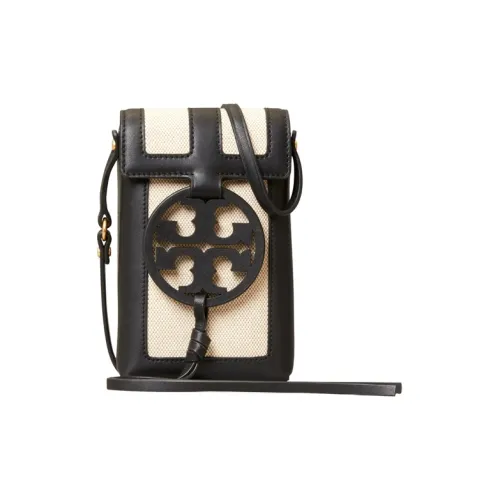 TORY BURCH Miller Коровья кожа Сумка через плечо Чехол для телефона Мини Женский Черный