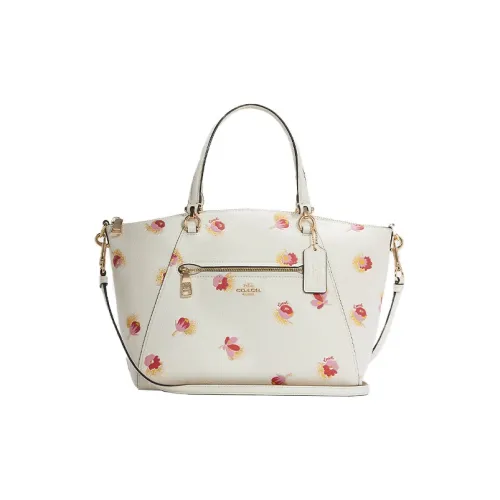 COACH Prairie Галечная кожа Сумка через плечо Сумка Большая Женская Мел Белый