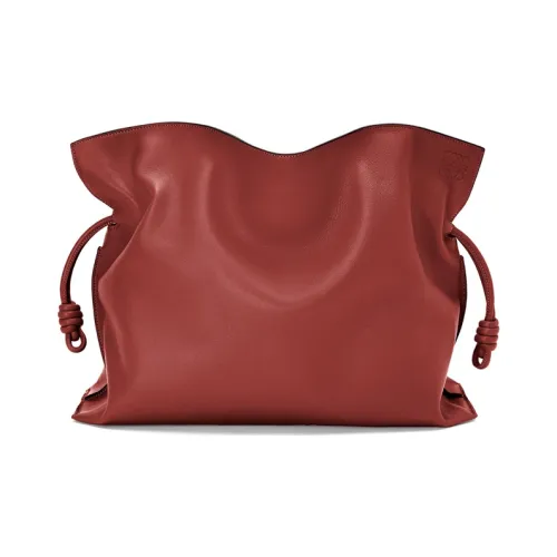 LOEWE Flamenco Nappa Коровья кожа Клатч Большой Женский Красный