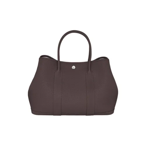 HERMES Garden Party Корова Кожа Сад Сумка Унисекс Эбеновое дерево