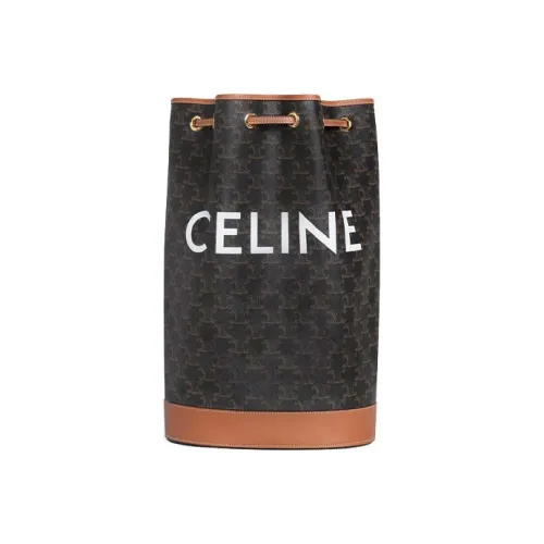 CELINE Triomphe Холст Клатч Сумка-ведро Сумка через плечо Сумка на плечо Женская Рыжевато-коричневый