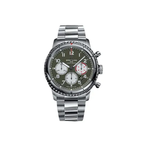 Breitling Aviation Chronometer Коллекция Автоматический Механический Часы Мужские 43 мм Зеленый Циферблат
