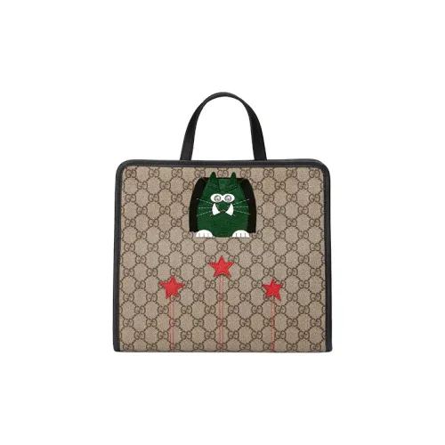 GUCCI Canvas с кожаными вставками тоут сумка для покупок сумка детская сумка детский эбеновый и черный