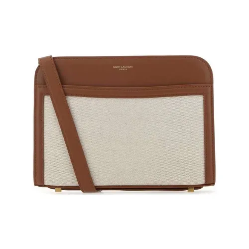 SAINT LAURENT Кожа Сумка через плечо Женская Бежевая Коричневая
