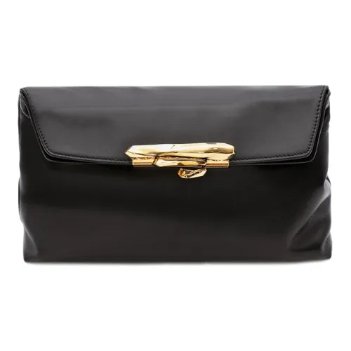 Alexander McQueen Напп Кожа Хлопок Хранение Сумка Клатч Женский Черный