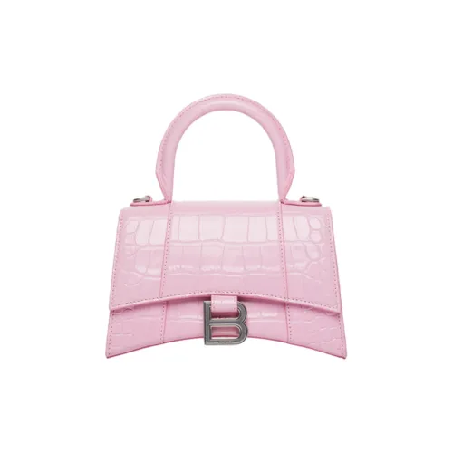 Balenciaga Сумка из коровьей кожи Hourglass Сумка через плечо Мини-сумка Женская Розовая