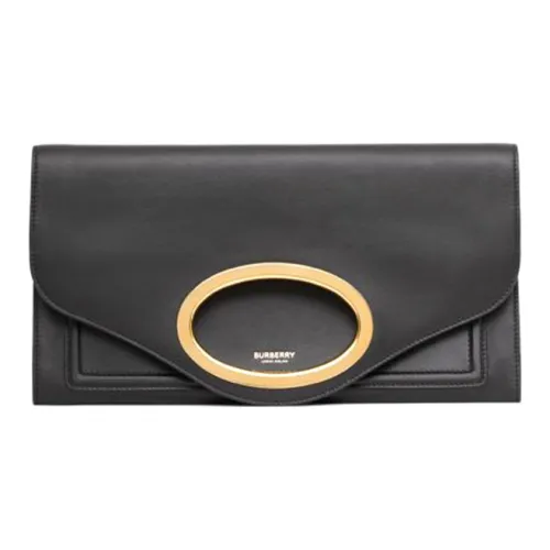 Burberry Кожа Клатч Маленький Унисекс Черный
