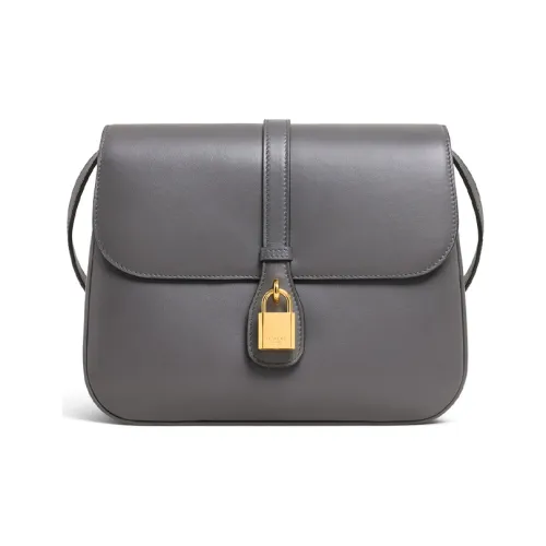 CELINE Tabou Гладкая коровья кожа Сумка через плечо Средняя Женская Дымчатый черный