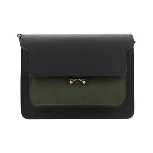 MARNI Основная часть Коровья кожа Аккордеонная сумка Сумка через плечо Женская Черная