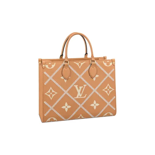 LOUIS VUITTON ONTHEGO Кожа Тоут Сумка Сумка для покупок Сумка Сумка через плечо Средний Женская Карамель