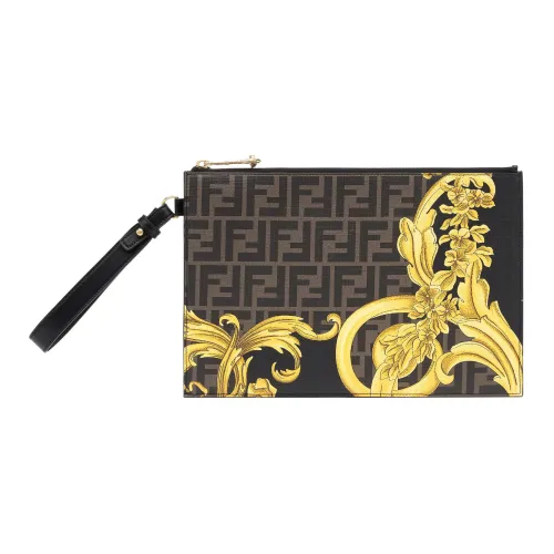 FENDI VERSACE Коллаборация Хлопок Клатч Мужской Черный