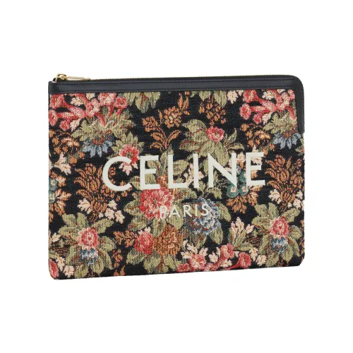 CELINE Клатч из коровьей кожи маленький женский черный