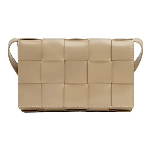 Bottega Veneta Cassette Телячья кожа Тофу Сумка Ручная Сумка через плечо Сумка через плечо Женская Бежевая