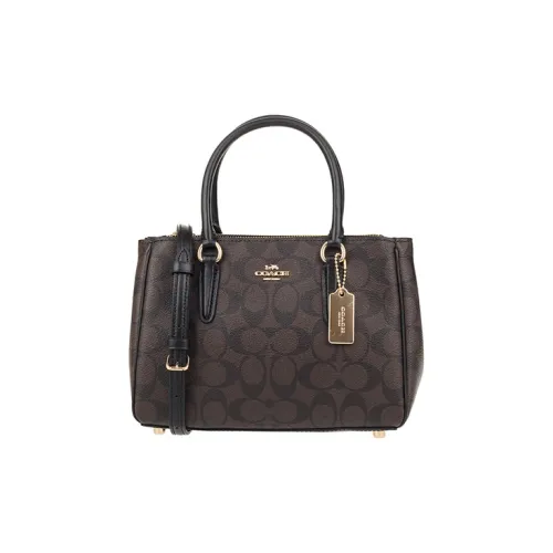 COACH Surrey Кожа Сумка через плечо Сумка Средний Женская Коричневая Черная