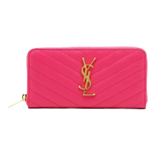 SAINT LAURENT Кожа Кошелек Женские Розово-красный