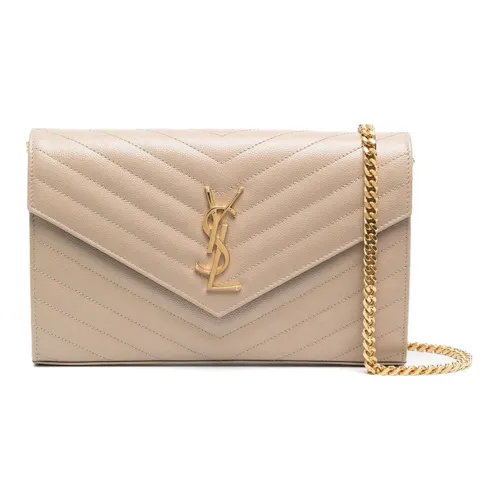 SAINT LAURENT Кожа Кошелек Сумка через плечо Стандартная Женская Темно-бежевый