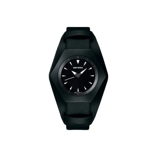 ISSEY MIYAKE ROKU Collection Кварцевый механизм Коровья кожа Ремешок Часы Мужские Черный циферблат