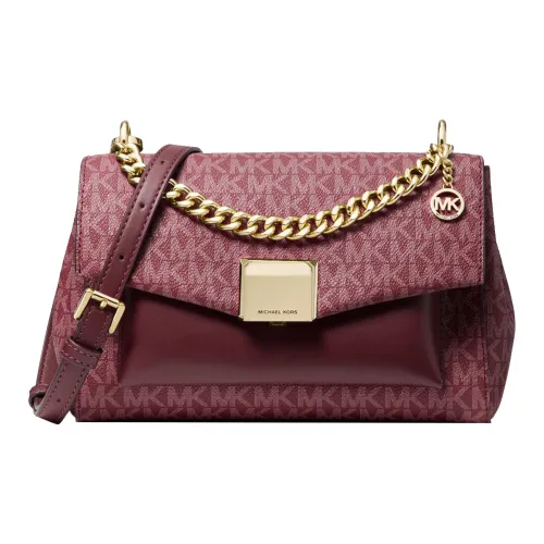 MICHAEL KORS Lita Покрытый холст Сумка через плечо Средняя Женская Ягодно-красный