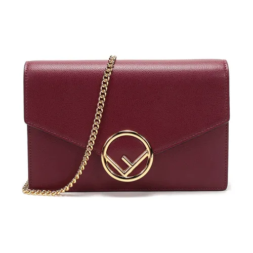 FENDI F is Fendi Кошелек из коровьей кожи сумка через плечо мини женская бордовый