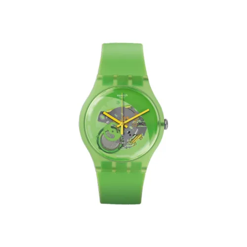SWATCH Originals Collection Кварцевый механизм Унисекс Часы 41 мм Зеленый циферблат Пластиковый корпус часов