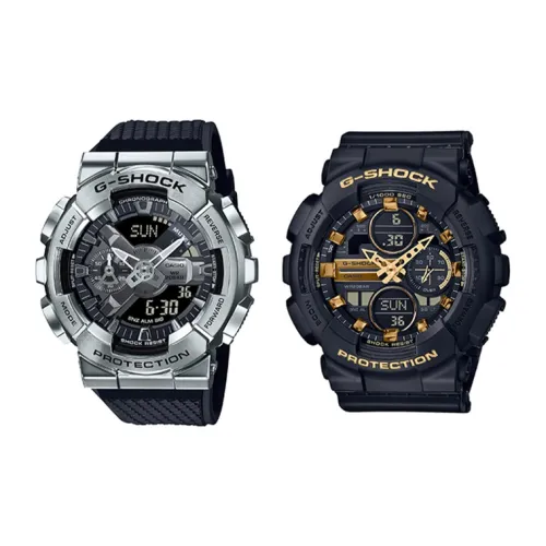 Коллекция CASIO Collection Парные Часы GM GMA Кварцевый Механизм Часы Унисекс Черный Циферблат GM 110 1A+GMA S140M 1AER