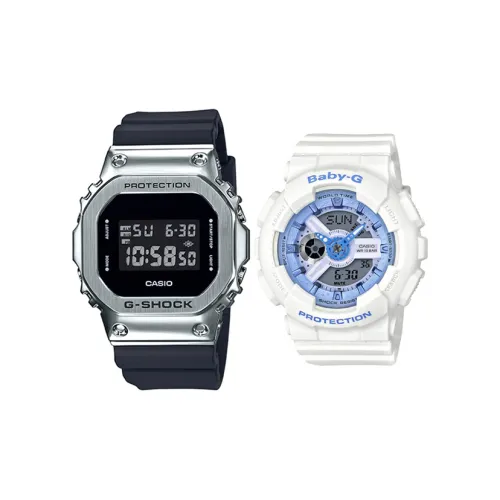 CASIO Парные часы Коллекция GM BA Коллекция Кварцевый механизм Часы Унисекс Черный циферблат GM 5600 1+BA 110BE 7AER
