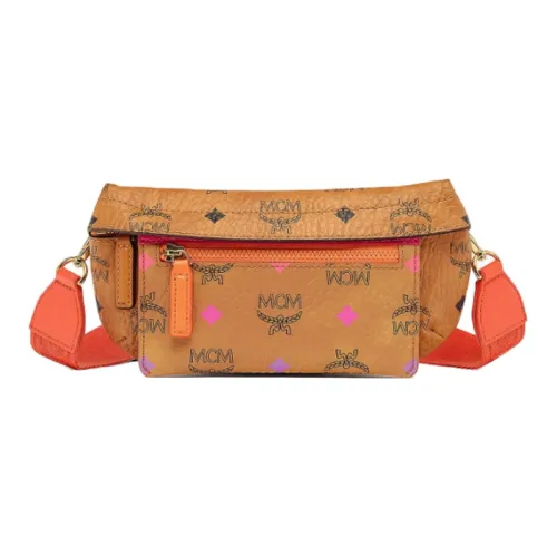 MCM Visetos Ткань Сумка через плечо Мужская Оранжевая