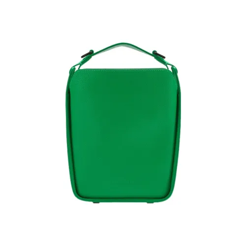Balenciaga Downtown Grained Телячья кожа Плечо Тоут Сумка Сумка Экстра Маленькая Женская Ярко-Зеленая