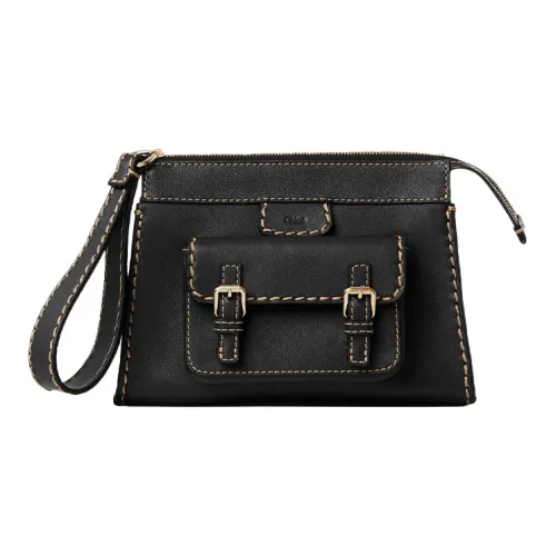 Chloe Буйвол Кожа Клатч Маленький Женский Черный