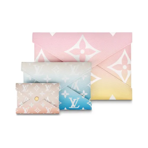 LOUIS VUITTON Kirigami Холст Клатч Стандартный Женский Синий Розовый Желтый