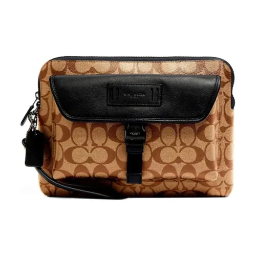 COACH Ranger Коровья кожа Монетница Клатч Средний Мужской Коричневый с монограммой