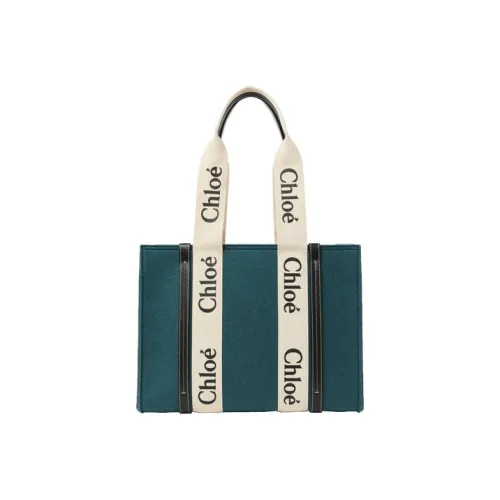 Chloe Дерево Переработанный Фетр Пэчворк Гладкая Поверхность Телячья Кожа Одно Плечо Сумка Средний Женский Стальной Синий