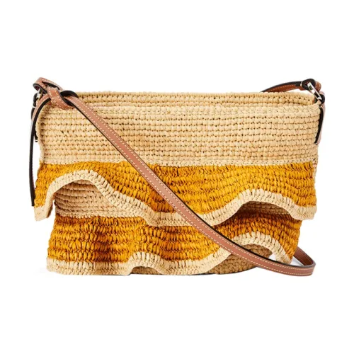LOEWE Рафия с коровьей кожей Сумка через плечо Женская Желтая