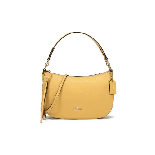 COACH Sutton Кожа Через плечо Одно плечо Сумка Женская Желтая