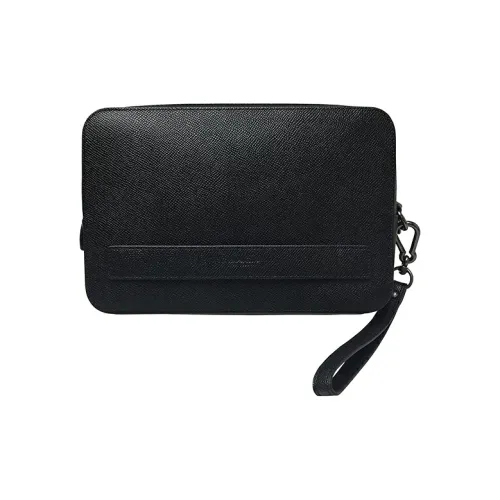 COACH Pouchette Кожа Клатч Маленький Мужской Черный