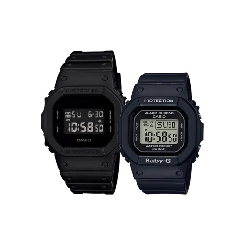 CASIO Парные часы Коллекция DW BGD Кварцевый механизм Смольный ремешок Часы Унисекс Черный циферблат