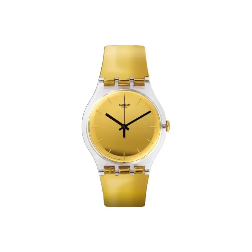 Swatch Quartz Механизм Мужские часы Часы 34 мм Желтый циферблат Часы Пластиковый корпус Часы Пластиковый ремешок