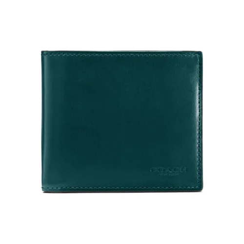 COACH Кошелек Billfold из коровьей кожи унисекс зеленый
