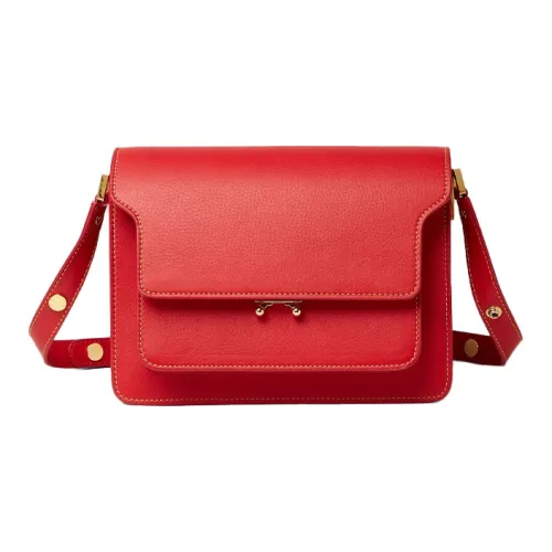 MARNI Основная часть с рельефом телячья кожа сумка на плечо женская красная