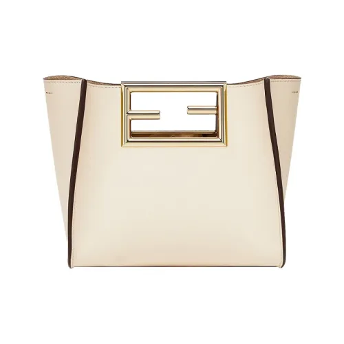 FENDI Телячья кожа Тоут Сумка Сумка для покупок Сумка через плечо Сумка Маленькая Женская Белая
