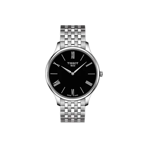 Tissot Junya Collection Кварцевый механизм Мужские часы Циферблат 39 мм Черный корпус из нержавеющей стали