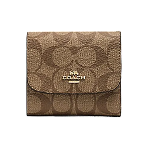 COACH Canvas Кошелек Женские Коричневый Розово-красный