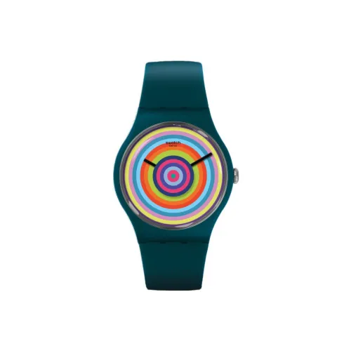 Swatch Quartz Механизм Унисекс Часы 41 мм Многоцветный Циферблат Часы Пластиковый Корпус Часы Силиконовый Ремешок