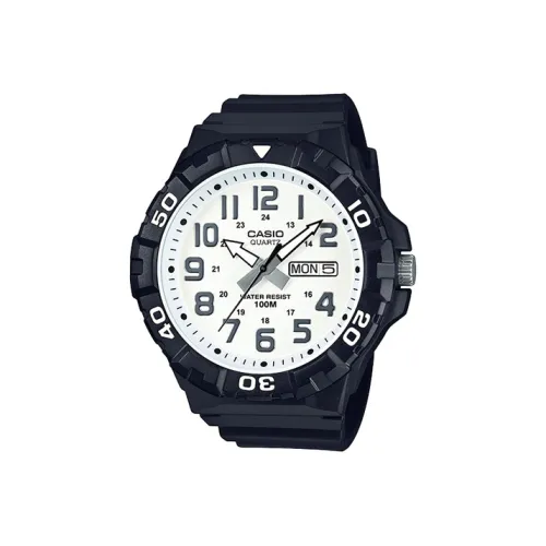 CASIO Standard Series Кварцевый механизм Смольный ремешок Часы Мужские Белый циферблат