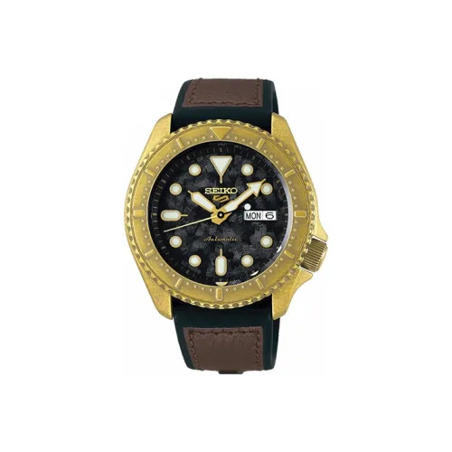 SEIKO Механический механизм Мужская серия 5 Часы 42,5мм*13,38мм Черный