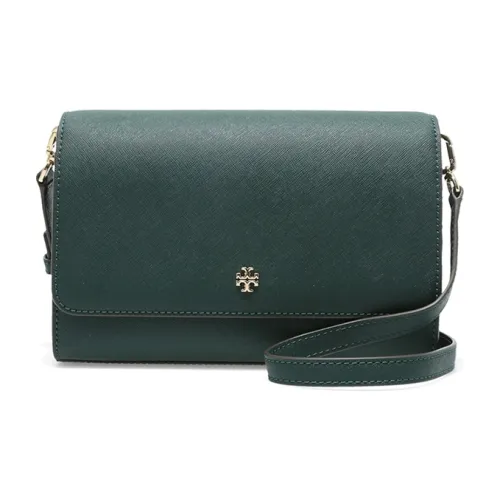 TORY BURCH Emerson Крестообразная текстура Коровья кожа Сумка на плечо Женская Яшмовый